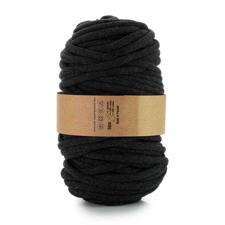 WAS, Cordone intrecciato con anima in poliestere, intrecciato, 9 mm, 50 m, nero