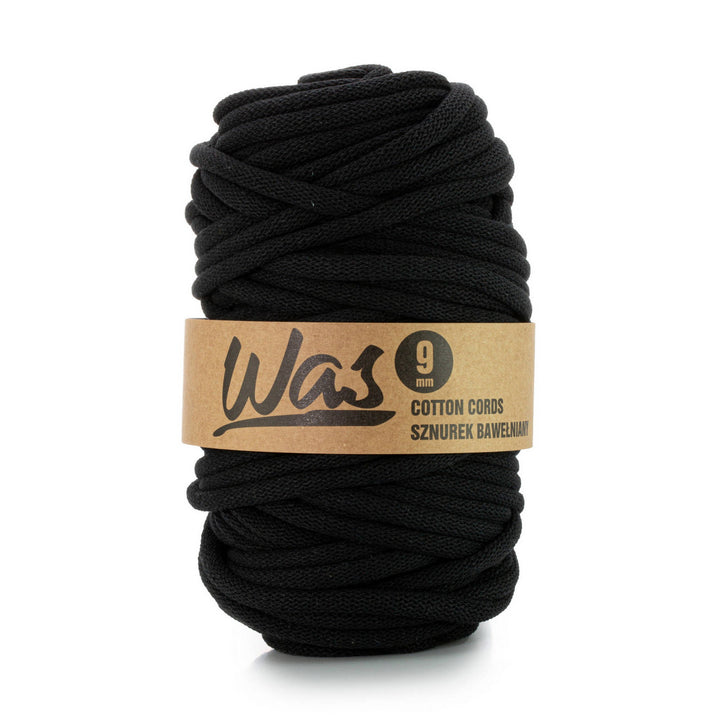 WAS, Cordone intrecciato con anima in poliestere, intrecciato, 9 mm, 50 m, nero