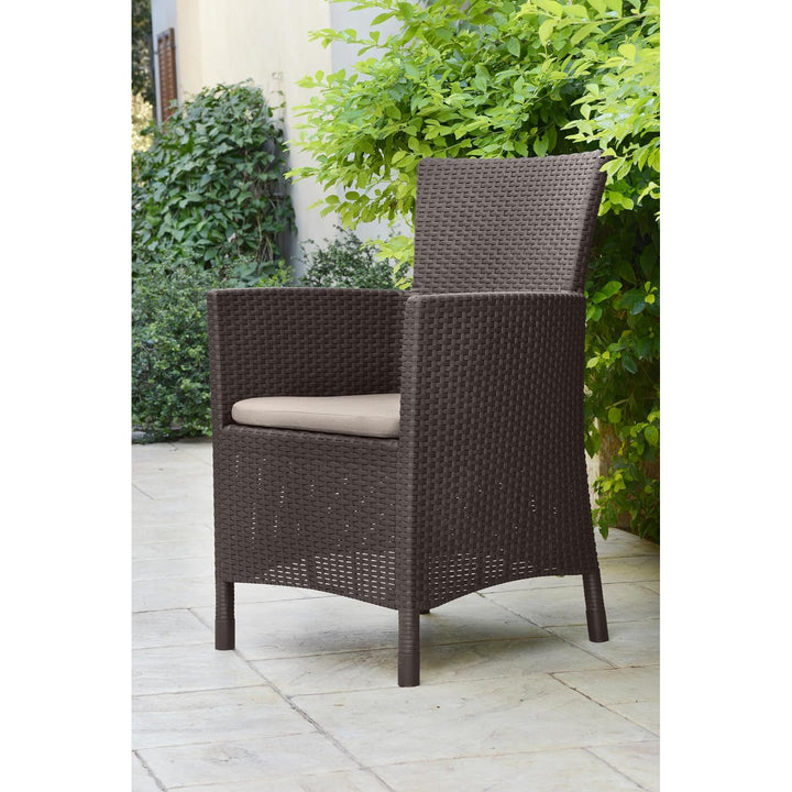 Poltrona da giardino Keter, con cuscino, resistente ai raggi UV, marrone-beige