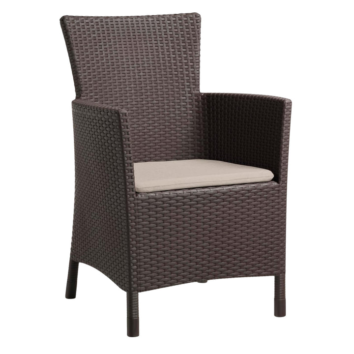 Poltrona da giardino Keter, con cuscino, resistente ai raggi UV, marrone-beige