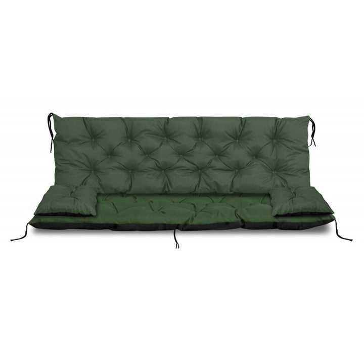 Set da giardino verde 100x60x50cm + 2 cuscini 42 x 42 cm