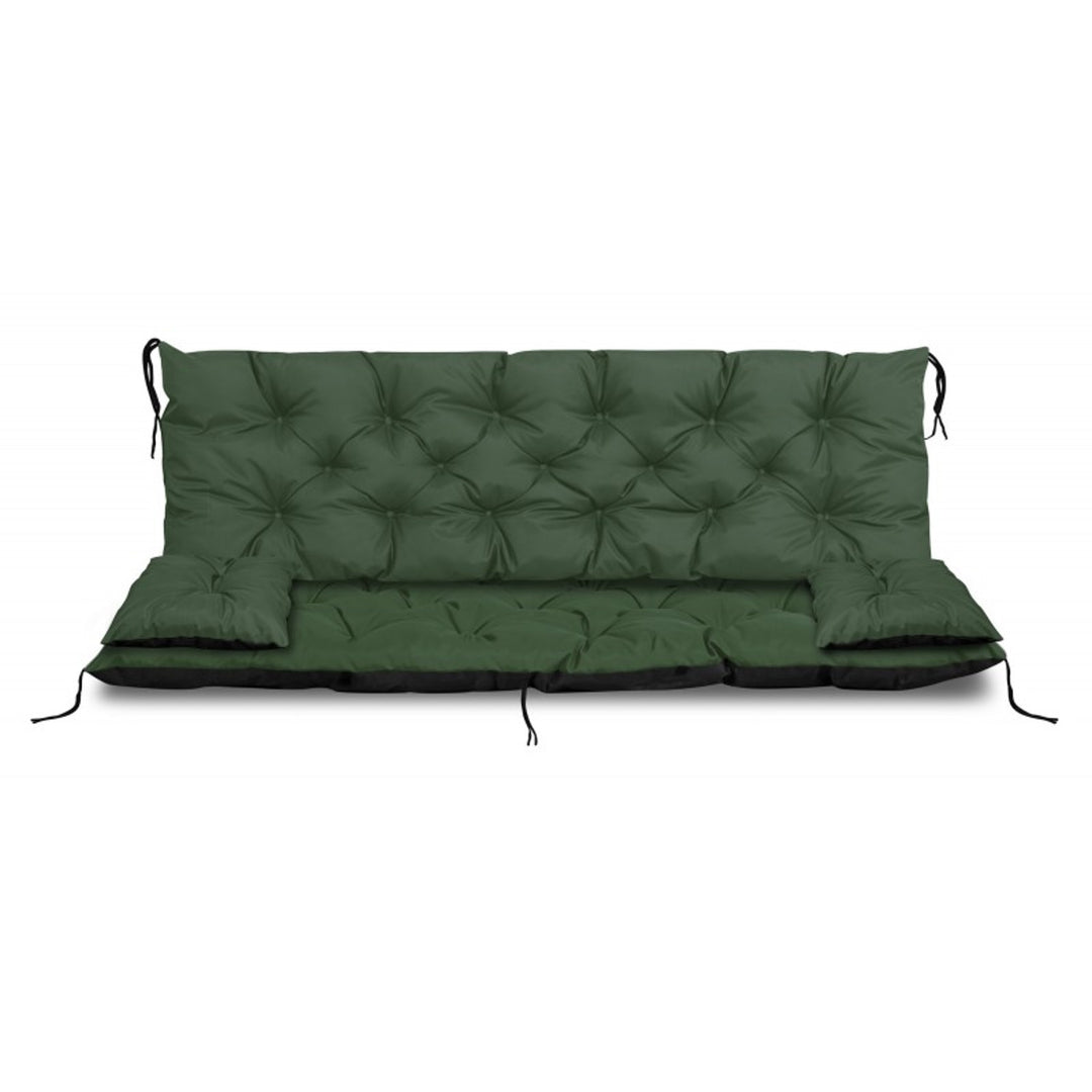 Set da giardino verde 180x60x50cm + 2 cuscini 42 x 42 cm