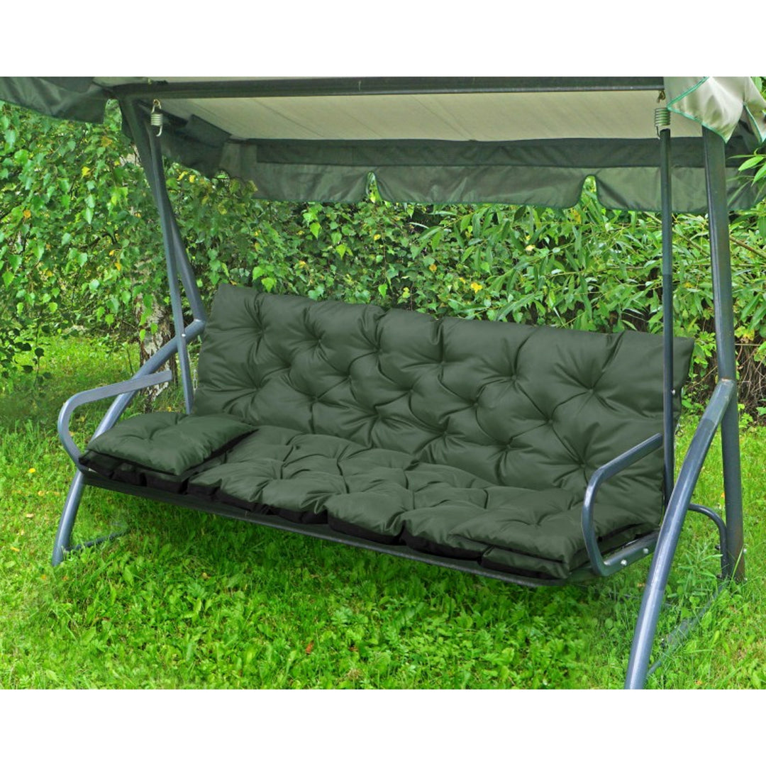 Set da giardino verde 180x60x50cm + 2 cuscini 42 x 42 cm