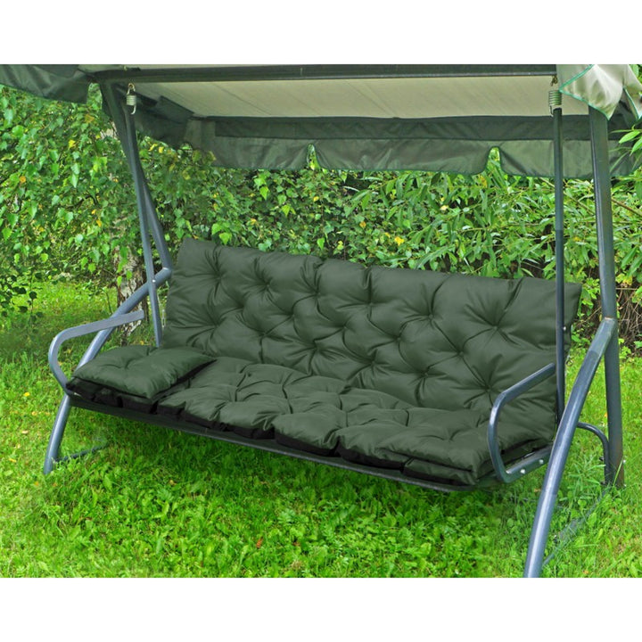 Set da giardino verde 180x60x50cm + 2 cuscini 42 x 42 cm
