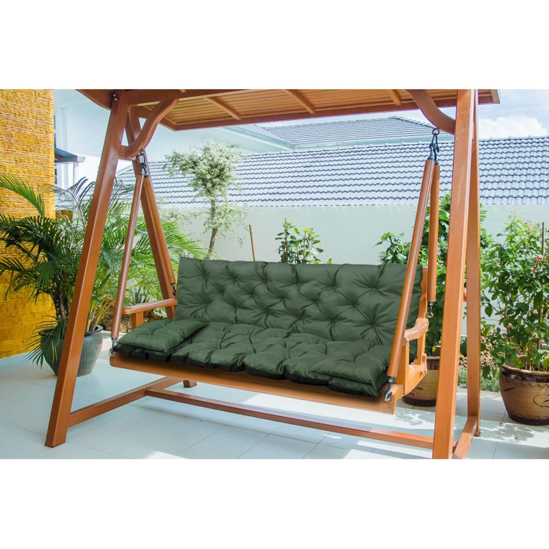 Set da giardino verde 180x60x50cm + 2 cuscini 42 x 42 cm