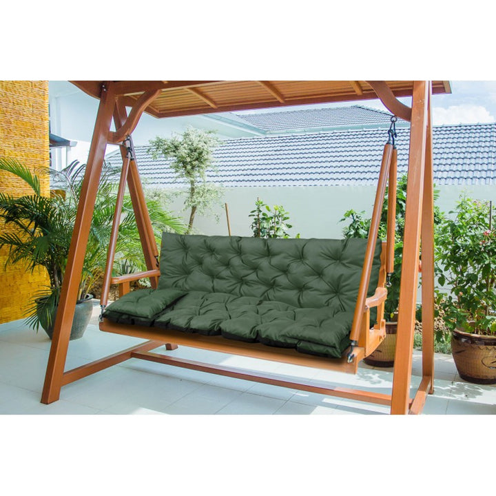 Set da giardino verde 180x60x50cm + 2 cuscini 42 x 42 cm