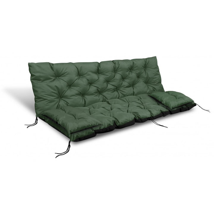 Set da giardino verde 180x60x50cm + 2 cuscini 42 x 42 cm