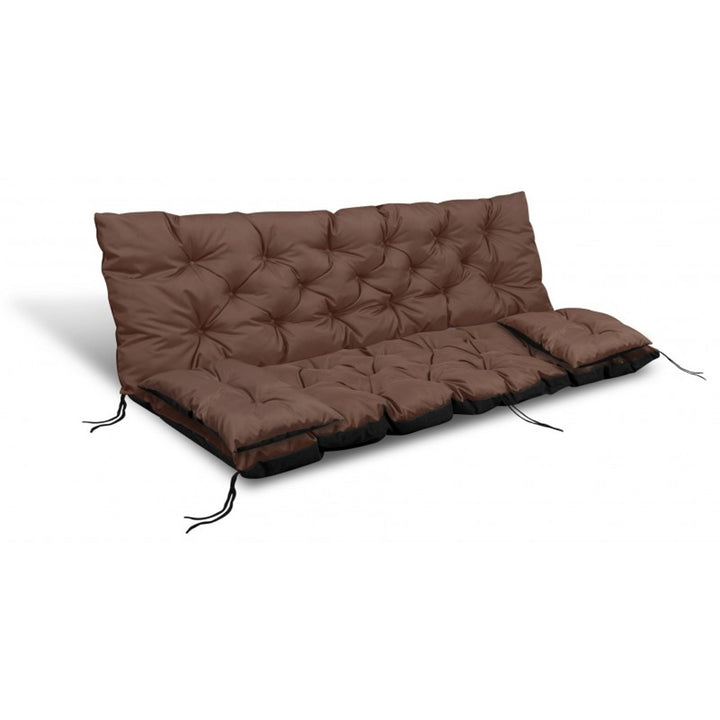 Swing Set da giardino marrone 100x60x50cm + 2 cuscini 42 x 42 cm