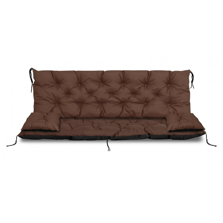 Set da giardino Cuscino Swing  per altalena o panchina, colore marrone 180x60x50cm + 2 cuscini 42 x 42 cm