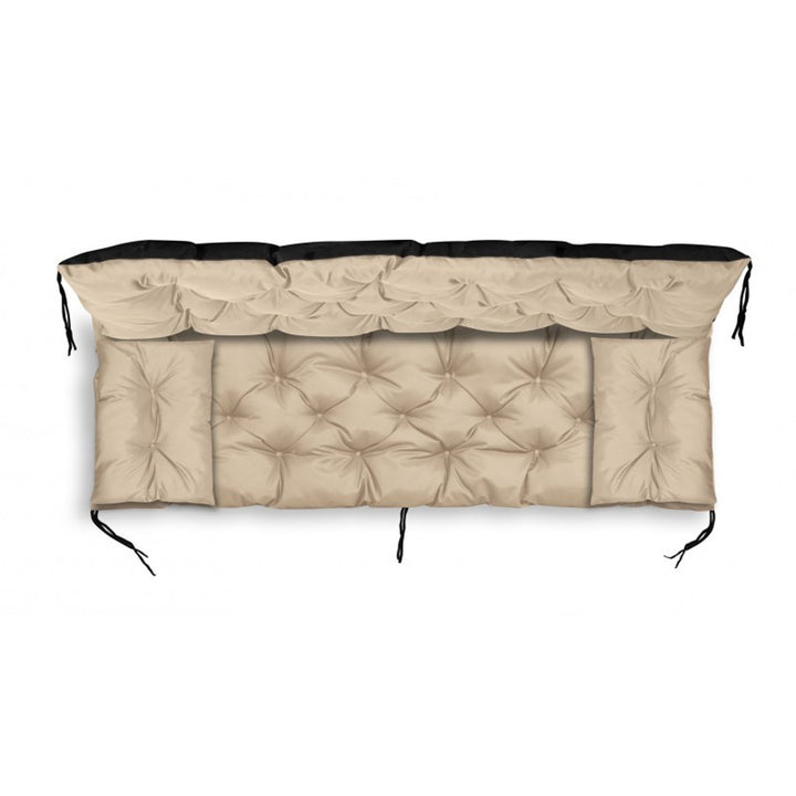 Set da giardino per panca, altalena, colore beige 120x60x50cm + 2 cuscini 42 x 42 cm