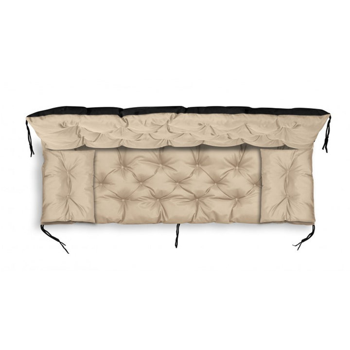 Set da giardino per panca, altalena, colore beige 150x60x50cm + 2 cuscini 42 x 42 cm