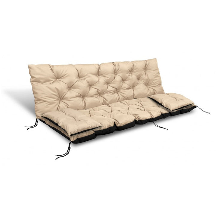 Set da giardino per panca, altalena, colore beige 150x60x50cm + 2 cuscini 42 x 42 cm