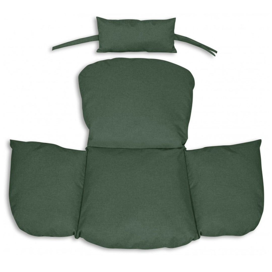 Cuscino da giardino 112x113 cm per sedia sospesa tipo nido di cicogna impermeabile verde