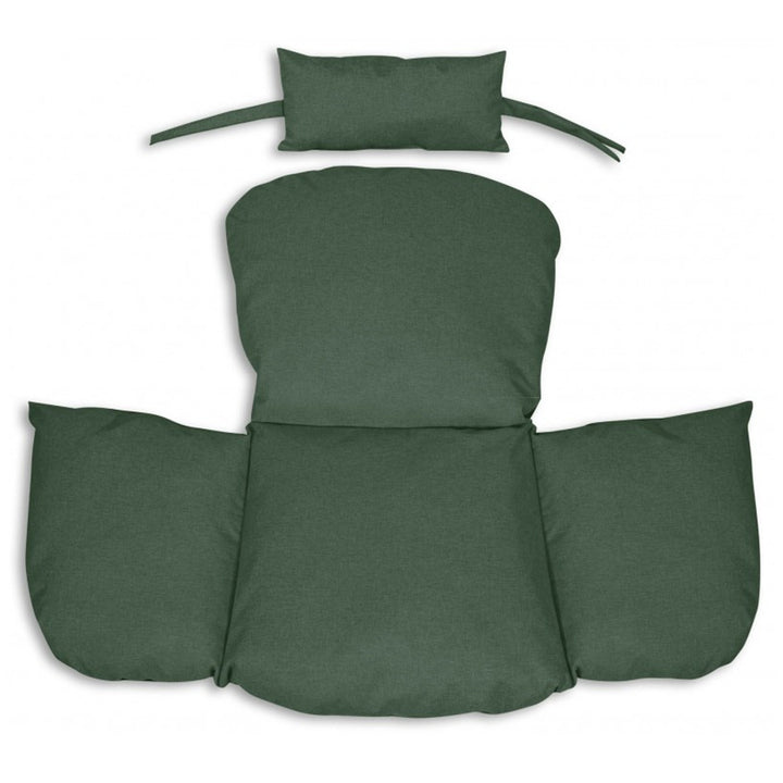 Cuscino da giardino 112x113 cm per sedia sospesa tipo nido di cicogna impermeabile verde