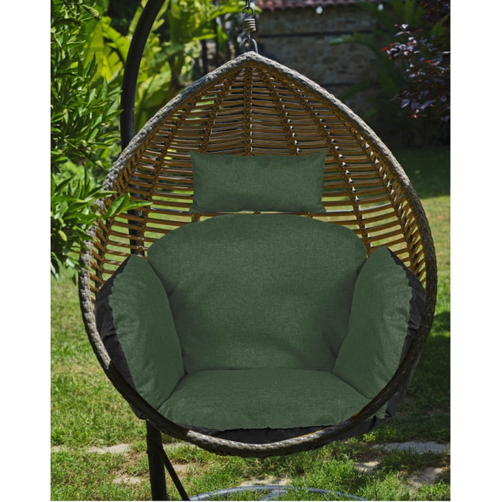 Cuscino da giardino 112x113 cm per sedia sospesa tipo nido di cicogna impermeabile verde