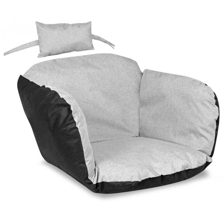 Cuscino da giardino 112x113 cm per sedia sospesa tipo nido di cicogna impermeabile grigio chiaro