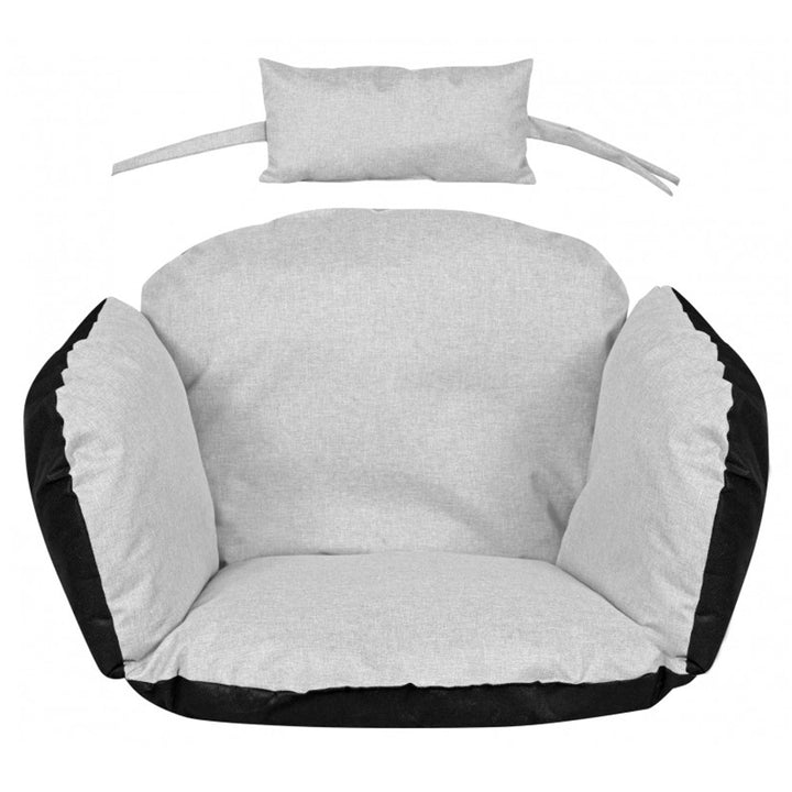 Cuscino da giardino 112x113 cm per sedia sospesa tipo nido di cicogna impermeabile grigio chiaro