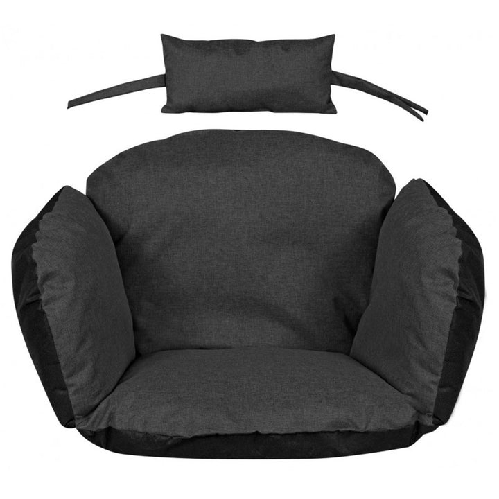 Cuscino da giardino 112x113 cm per sedia sospesa tipo nido di cicogna impermeabile nero