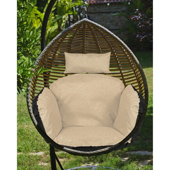 Cuscino da giardino 112x113 cm per sedia sospesa tipo nido di cicogna impermeabile beige