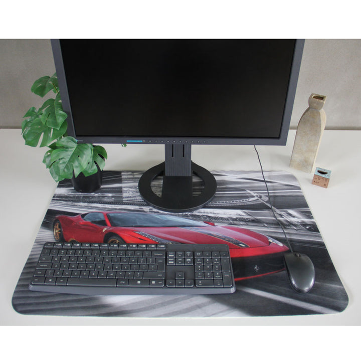 Bertoni, Tappetino da scrivania per tastiera e mouse, in feltro, 50x70 cm, Ferrari
