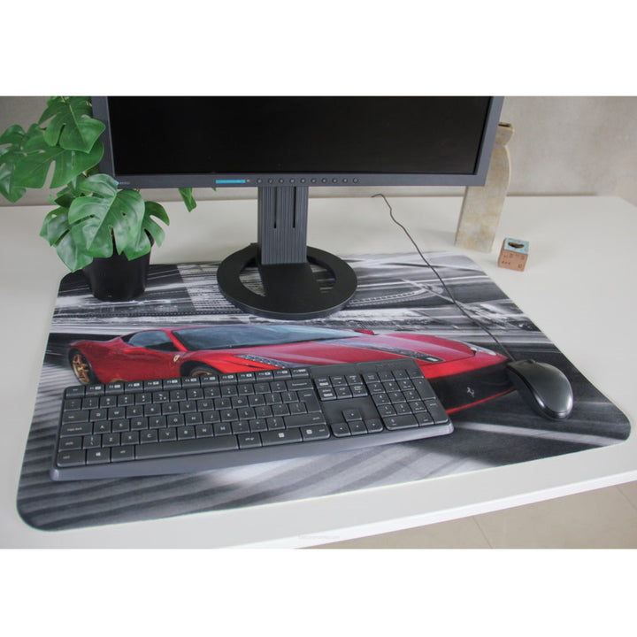 Bertoni, Tappetino da scrivania per tastiera e mouse, in feltro, 50x70 cm, Ferrari