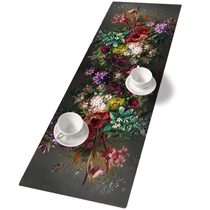Tovaglia da tavola Bertoni, Runner in feltro, 115x40cm, stampa motivo Bouquet