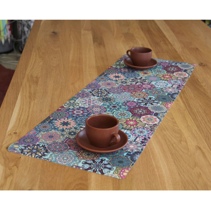 Tovaglia da tavola Bertoni, Runner in feltro, 95x33 cm, stampa Valencia