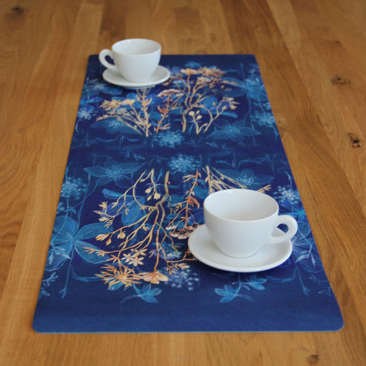 Tovaglia da tavola Bertoni, Runner in feltro, 95x33 cm, motivo stampa Midnight