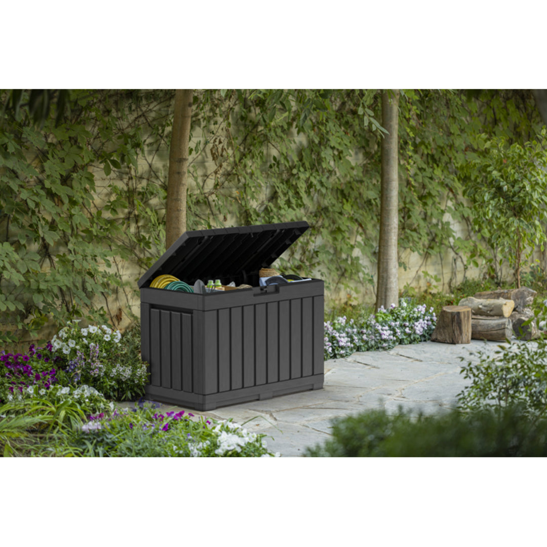 Cassetta da giardino Keter, colore grafite, sedile, 190L, Kentwood