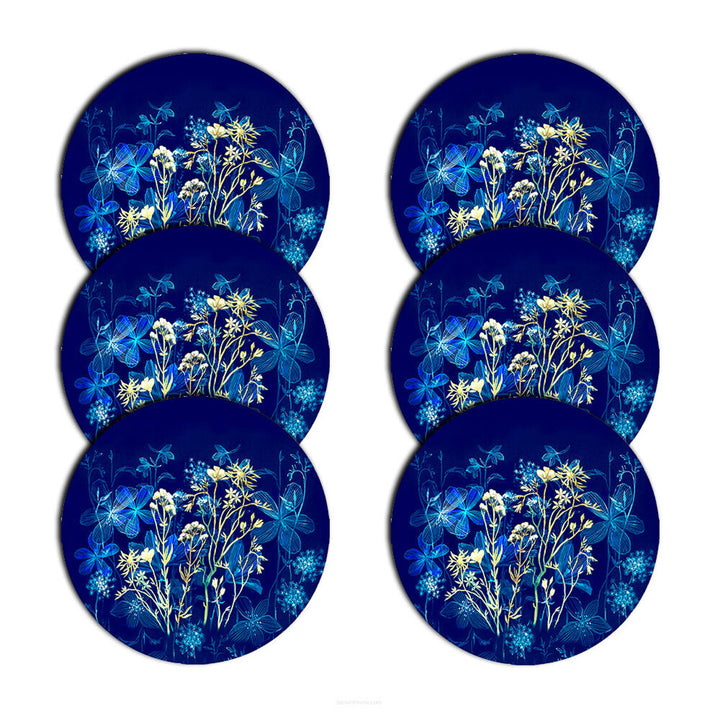 Set di tovagliette Bertoni, 6 pezzi, rotonde, 33 cm, Midnight