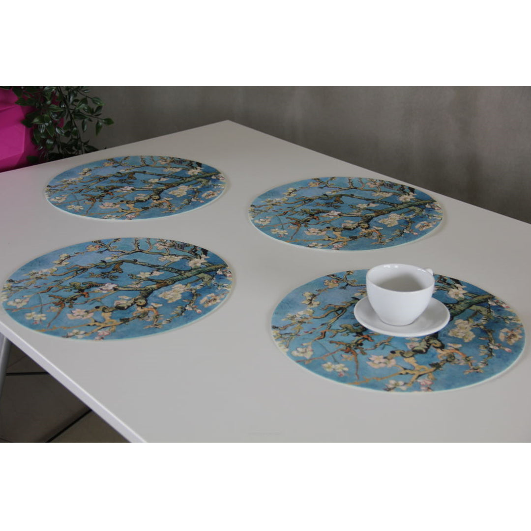 Set di tovagliette Bertoni, 4 pezzi, rotonde, diametro 33 cm, Almond