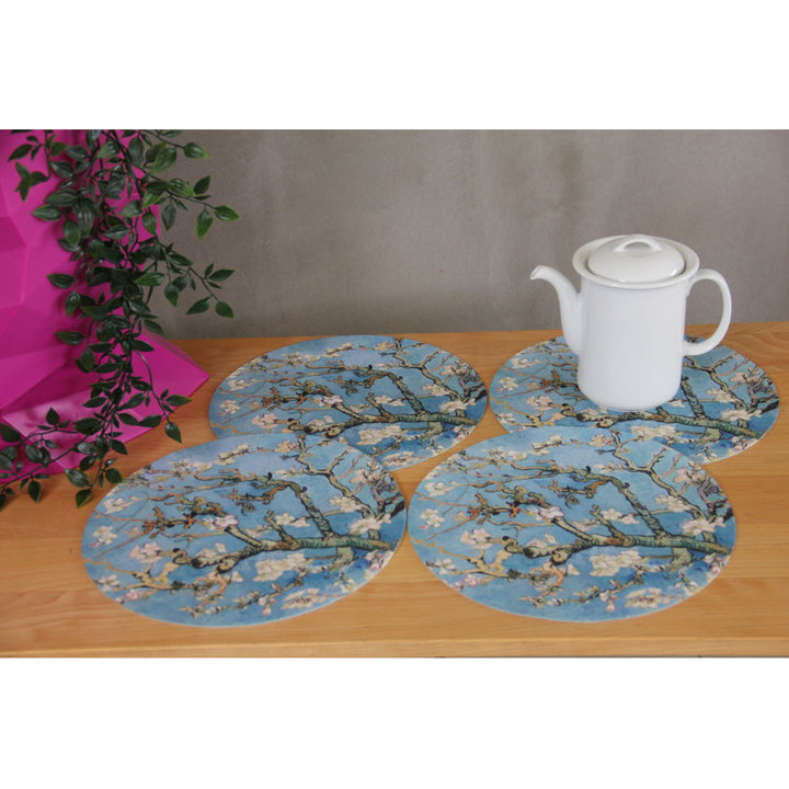 Set di tovagliette Bertoni, 4 pezzi, rotonde, diametro 33 cm, Almond