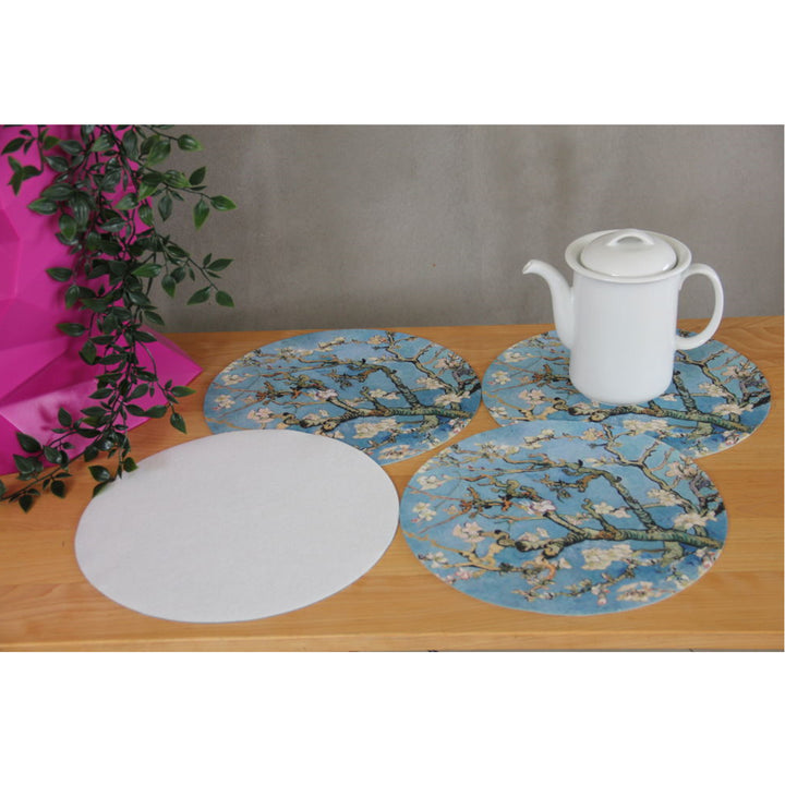 Set di tovagliette Bertoni, 4 pezzi, rotonde, diametro 33 cm, Almond