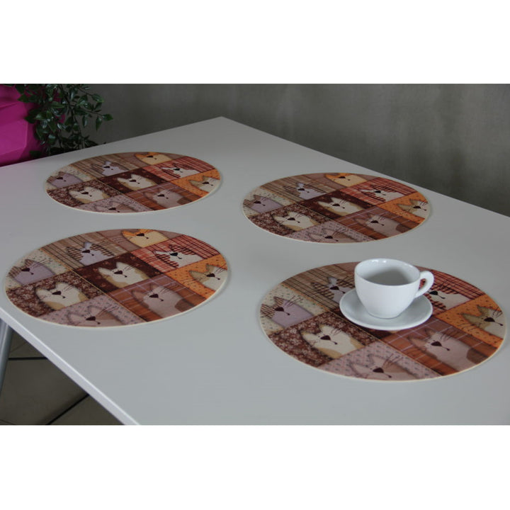 Set di tovagliette Bertoni, 4 pezzi, rotonde, diametro 33 cm, Pexeso Beige