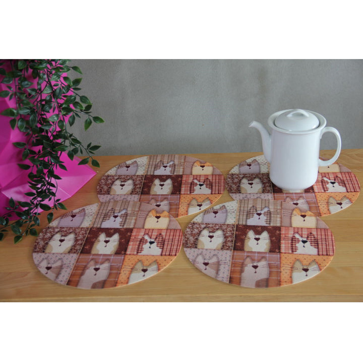 Set di tovagliette Bertoni, 4 pezzi, rotonde, diametro 33 cm, Pexeso Beige