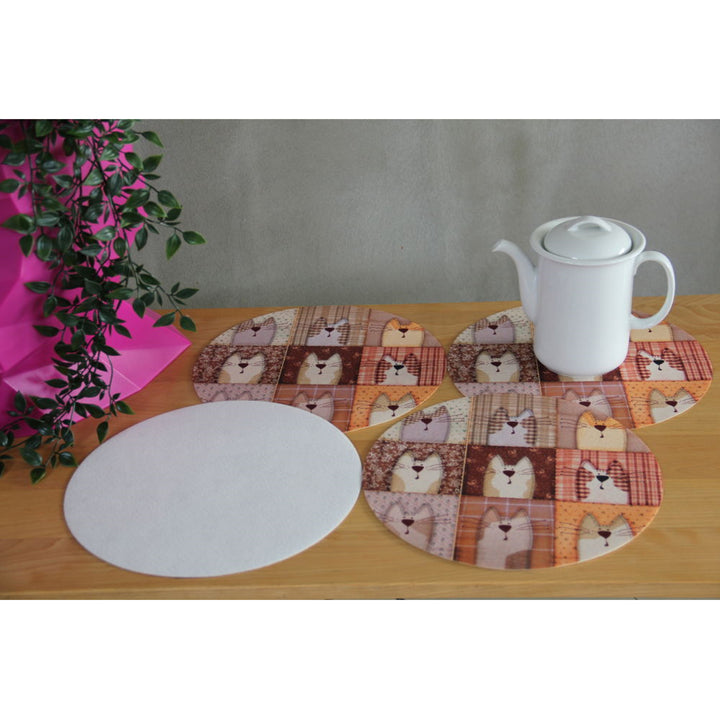 Set di tovagliette Bertoni, 4 pezzi, rotonde, diametro 33 cm, Pexeso Beige