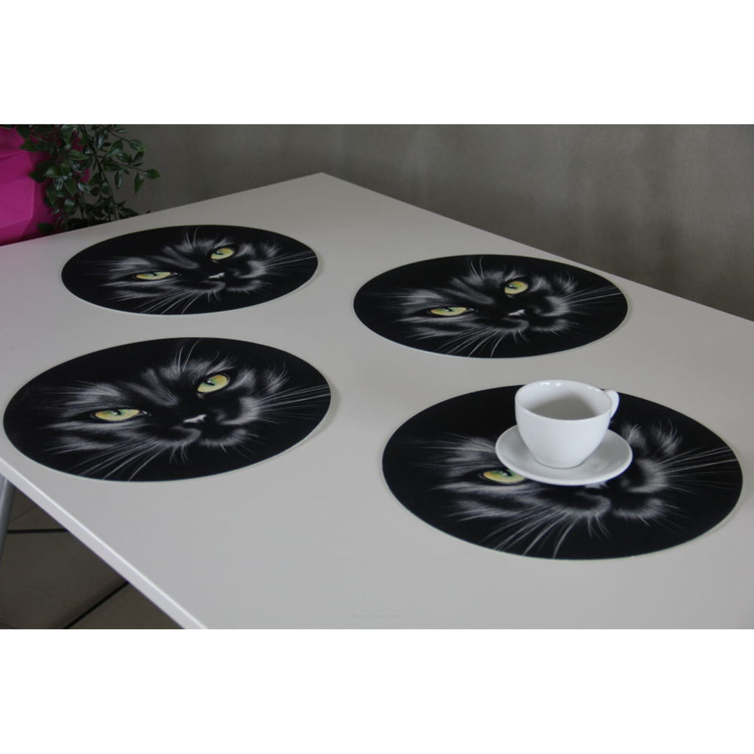 Bertoni, Set di tovagliette, 4 pezzi, rotonde, diametro 33 cm, Nero