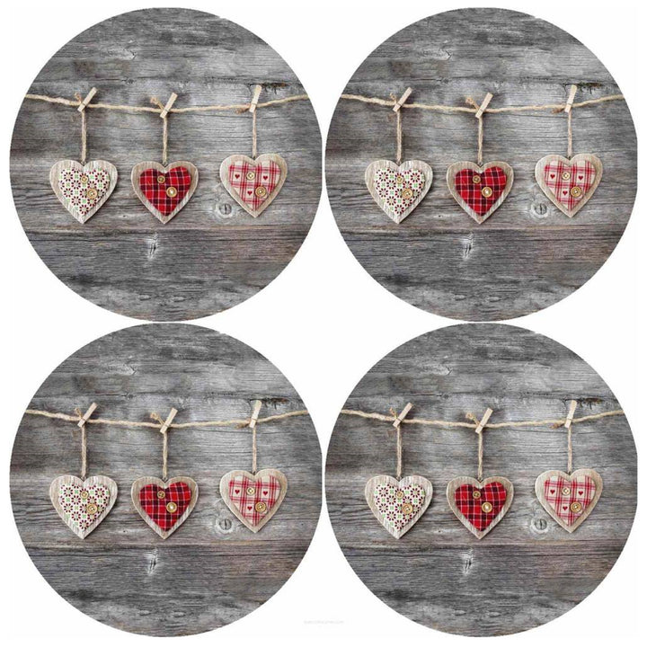 Set di tovagliette Bertoni, 4 pezzi, rotonde, 33 cm, Hearts