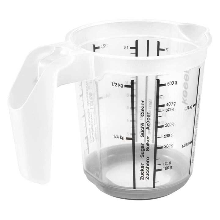 Caraffa graduata Keeeper, antiscivolo, con manico, 0,5l, grigio nordico, Masimmo