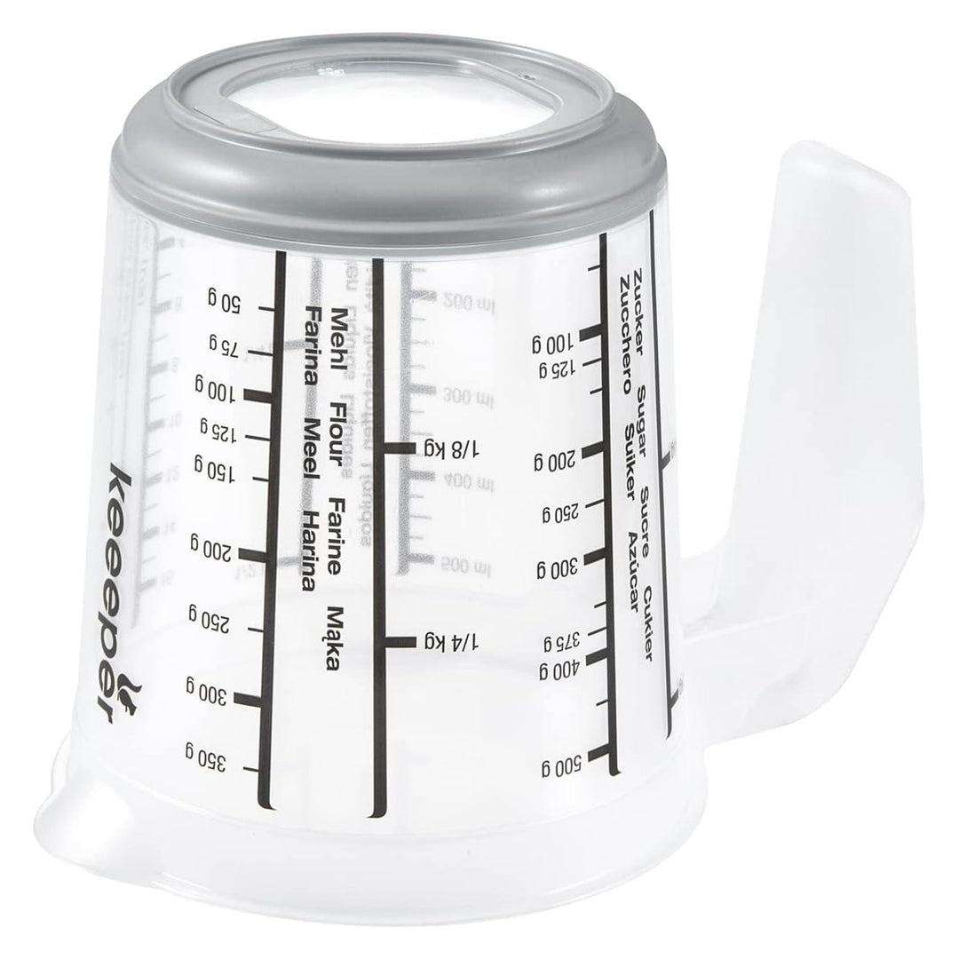Caraffa graduata Keeeper, antiscivolo, con manico, 0,5l, grigio nordico, Masimmo