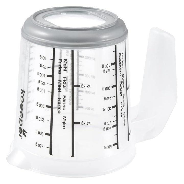 Caraffa graduata Keeeper, antiscivolo, con manico, 0,5l, grigio nordico, Masimmo