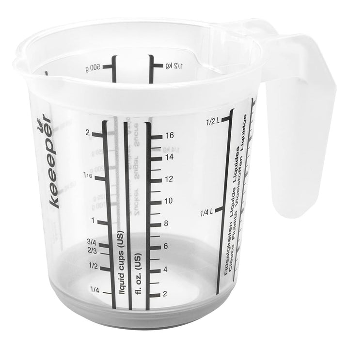 Caraffa graduata Keeeper, antiscivolo, con manico, 0,5l, grigio nordico, Masimmo