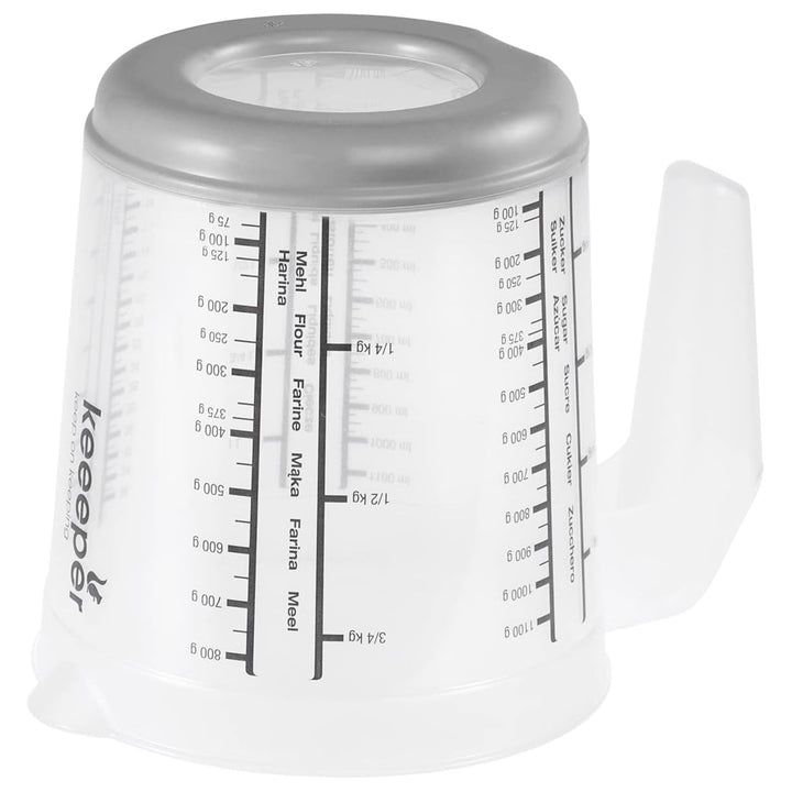 Caraffa dosatrice Keeeper, antiscivolo, con manico, 1l, grigio nordico, Masimmo