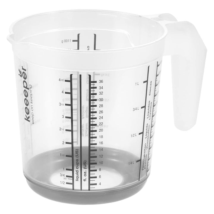 Caraffa dosatrice Keeeper, antiscivolo, con manico, 1l, grigio nordico, Masimmo