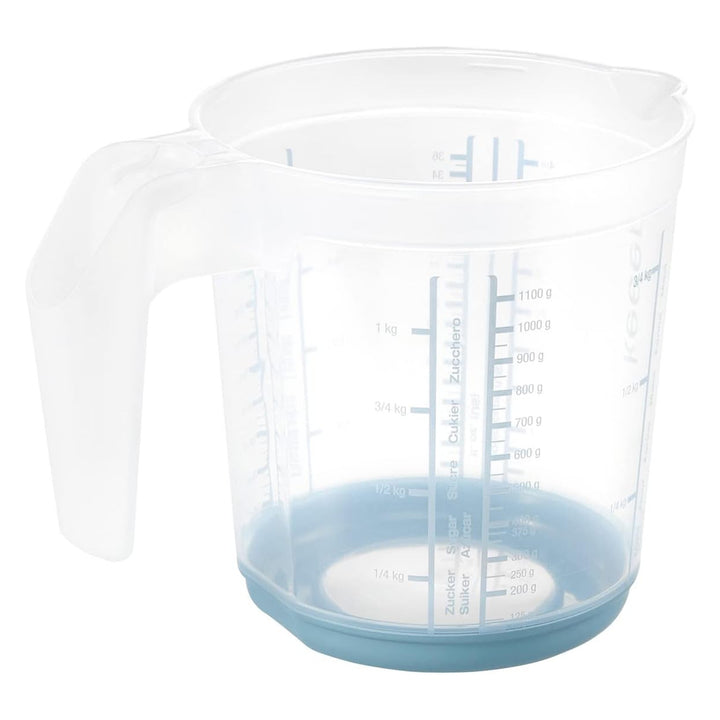 Caraffa graduata Keeeper, antiscivolo, con manico, 1l, blu nordico, Masimmo