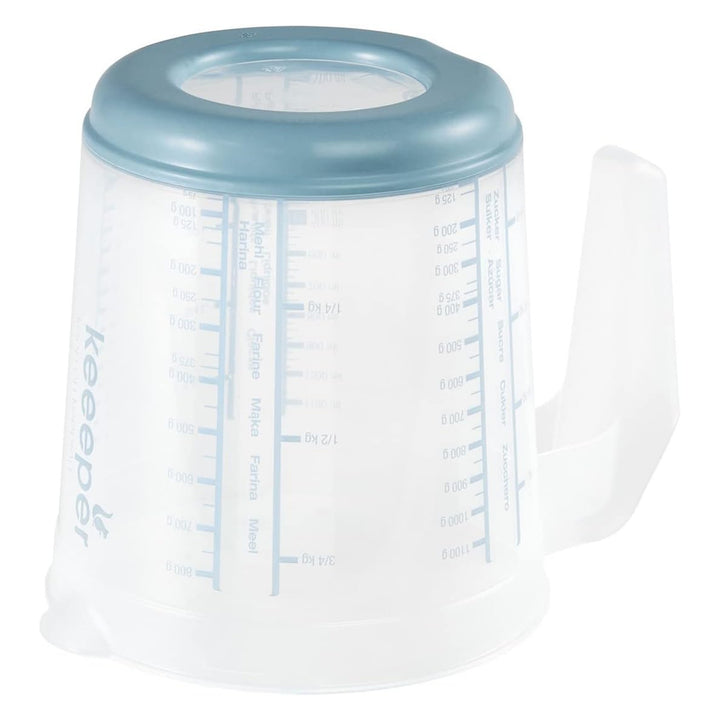 Caraffa graduata Keeeper, antiscivolo, con manico, 1l, blu nordico, Masimmo