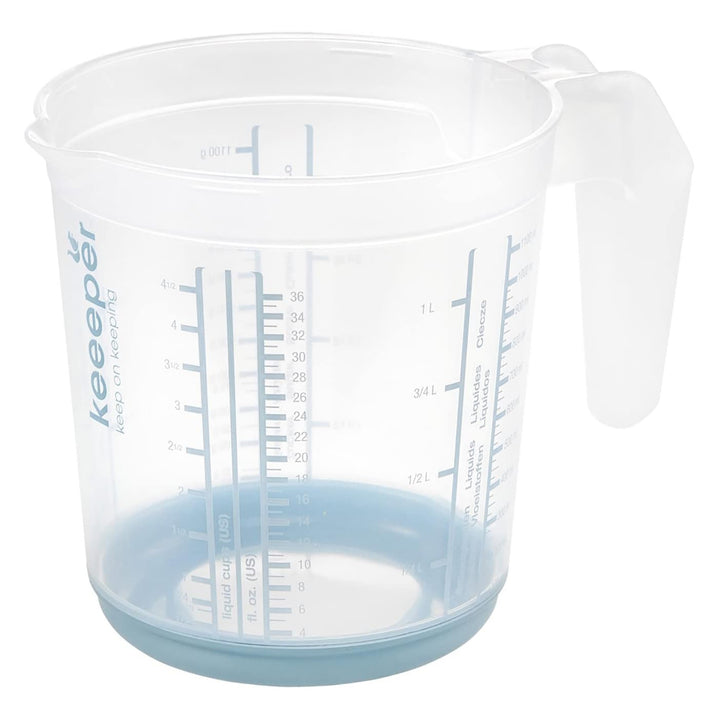 Caraffa graduata Keeeper, antiscivolo, con manico, 1l, blu nordico, Masimmo