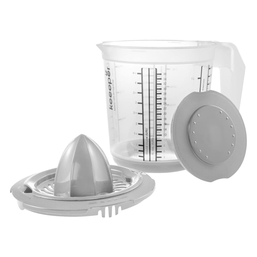 Set da cucina brocca con coperchio, coperchio e spremiagrumi, Matteo Keeeper, 1 l, 14x15 cm, grigio nordico