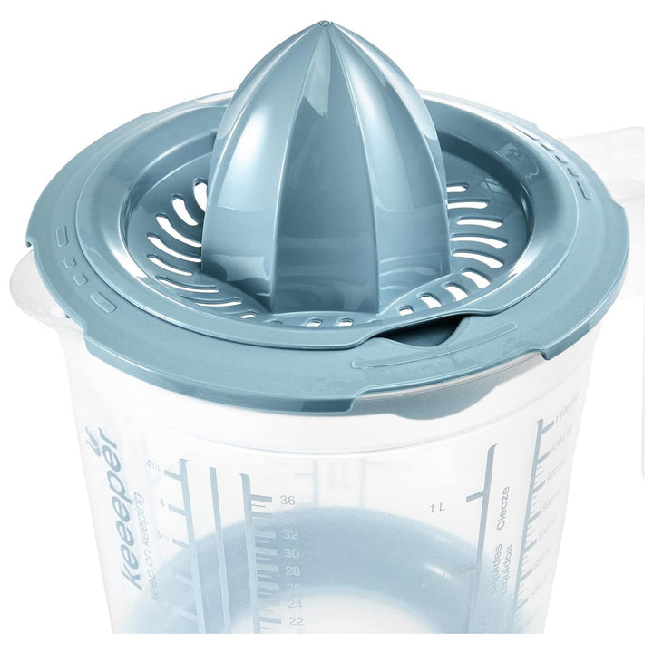 Set da cucina brocca con coperchio, coperchio e spremiagrumi, Matteo Keeeper, 1 l, 14x15 cm, blu nordico