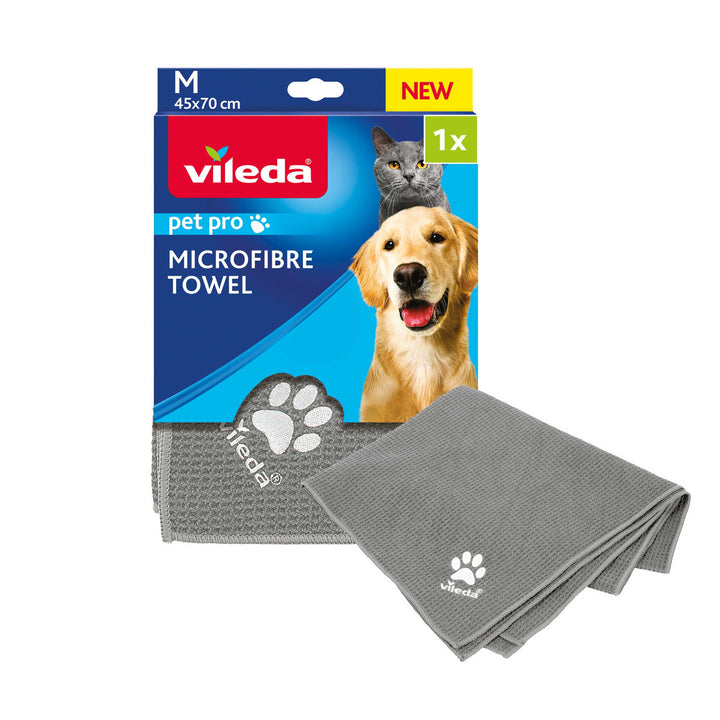 Vileda Pet Pro M asciugamano in microfibra per animali domestici, taglia M, Pet Pro